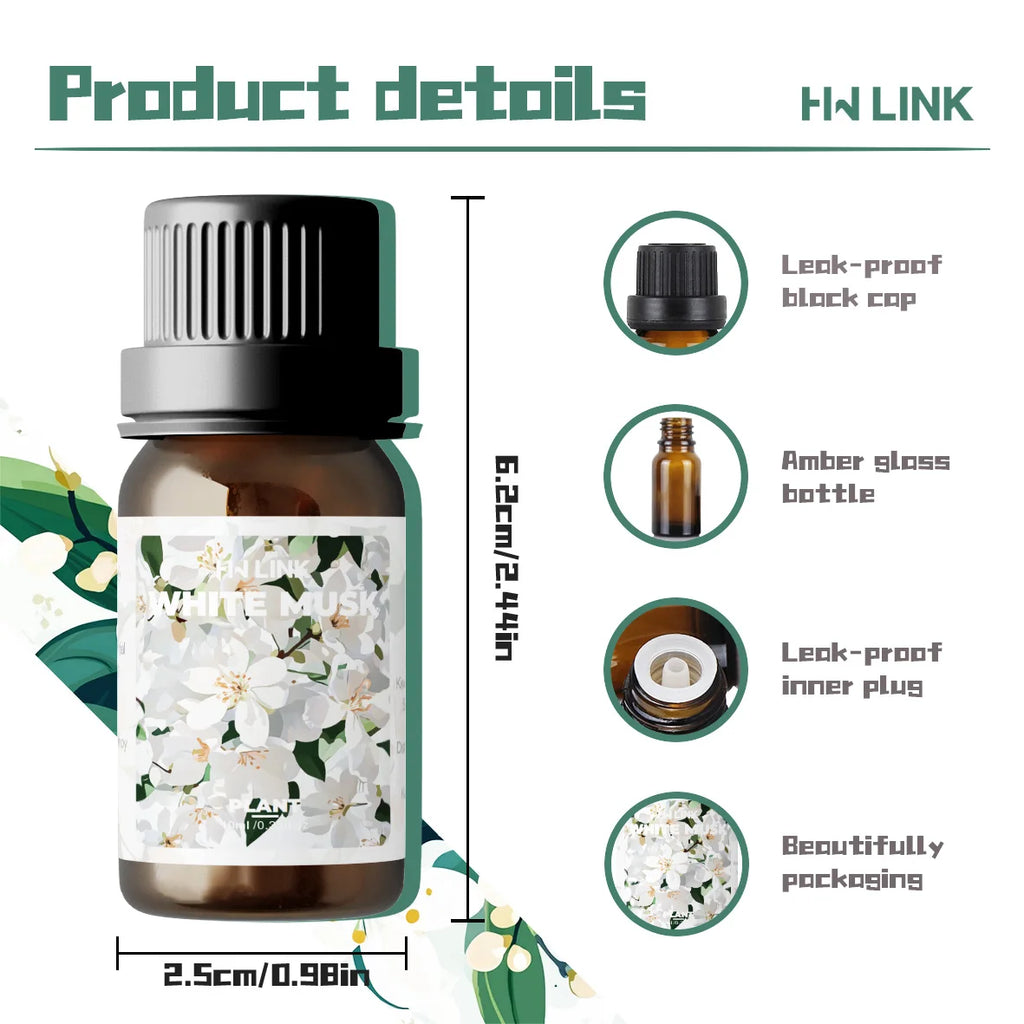 White Musk Essential Oils 10ml White Musk Perfume Perfumes Women For Aromatherapy,Diffusers,Diy Candle And Soap Making, Body Oil