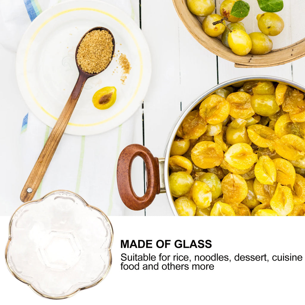 1Pcs Glass Salad Bowl Clear Transparent Decorative Food Serving Bowl Party Household Kitchen Tableware Fruit Dessert Container