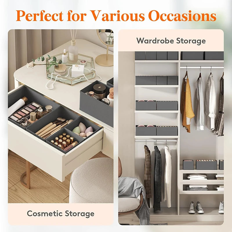 Drawer Organizer Non-woven Fabric Clothes Underwear Wardrobe Organizers Dividers Foldable Dresser Socks Closet Storage Baskets