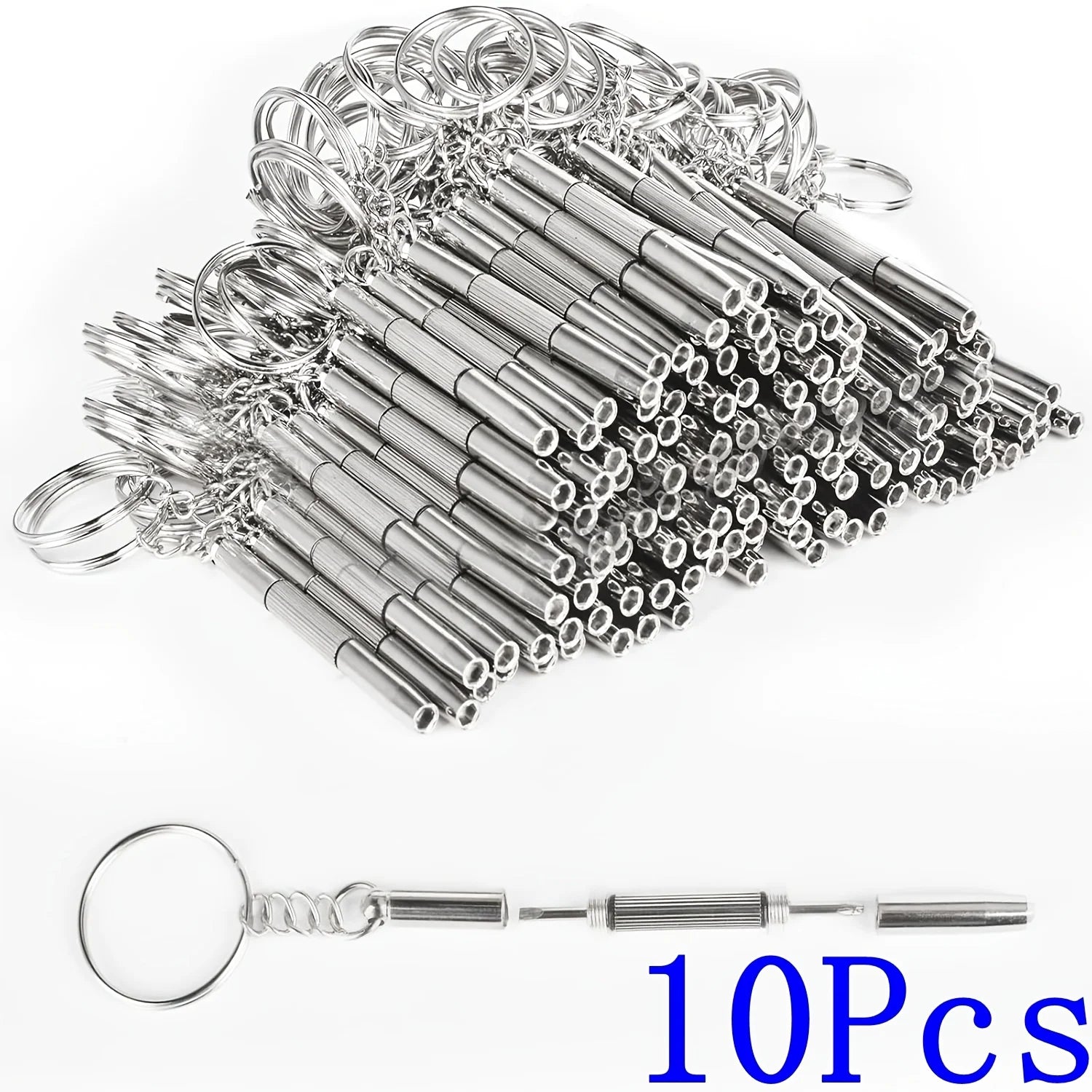 10pcs Precision Eyeglass Screwdriver Set, Steel Glasses Repair Tool Kit, with Keychain for Watch & Glasses Repair Handyman Tools