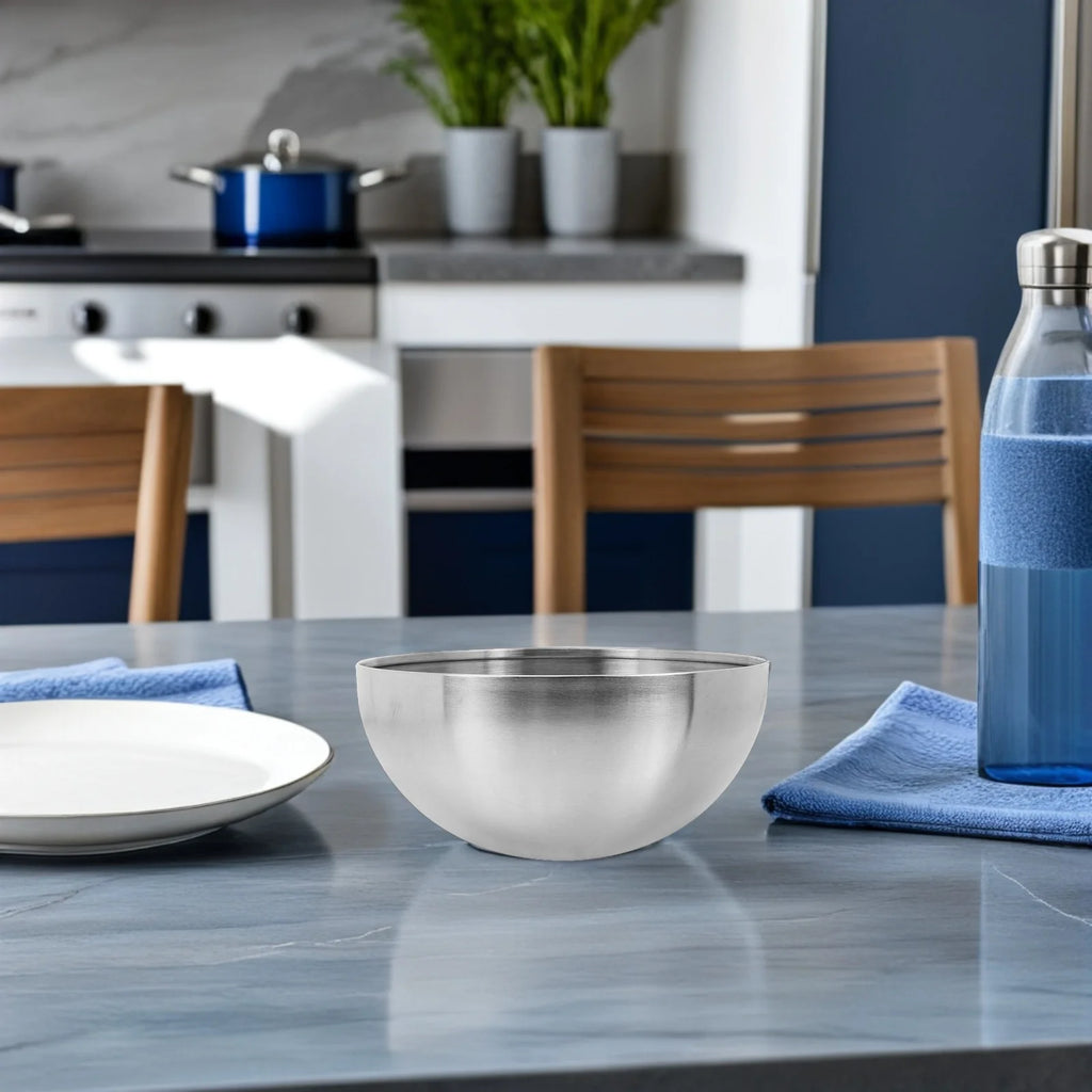 2Pcs Stainless Steel Salad Bowls Multifunctional Rice Soup Fruit Bowls Home Kitchen Tableware Stainless Steel Bowl