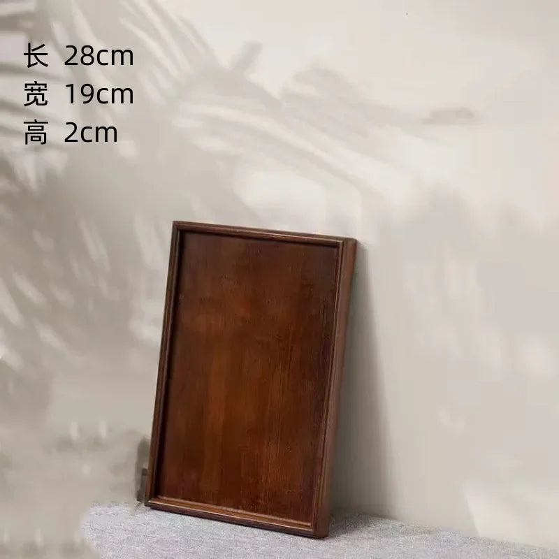 Wooden Bamboo Tray - Rectangular Serving Platter for Home & BBQ | Portable Tray for Bread & Pastries | Eco-Friendly Dining Plate