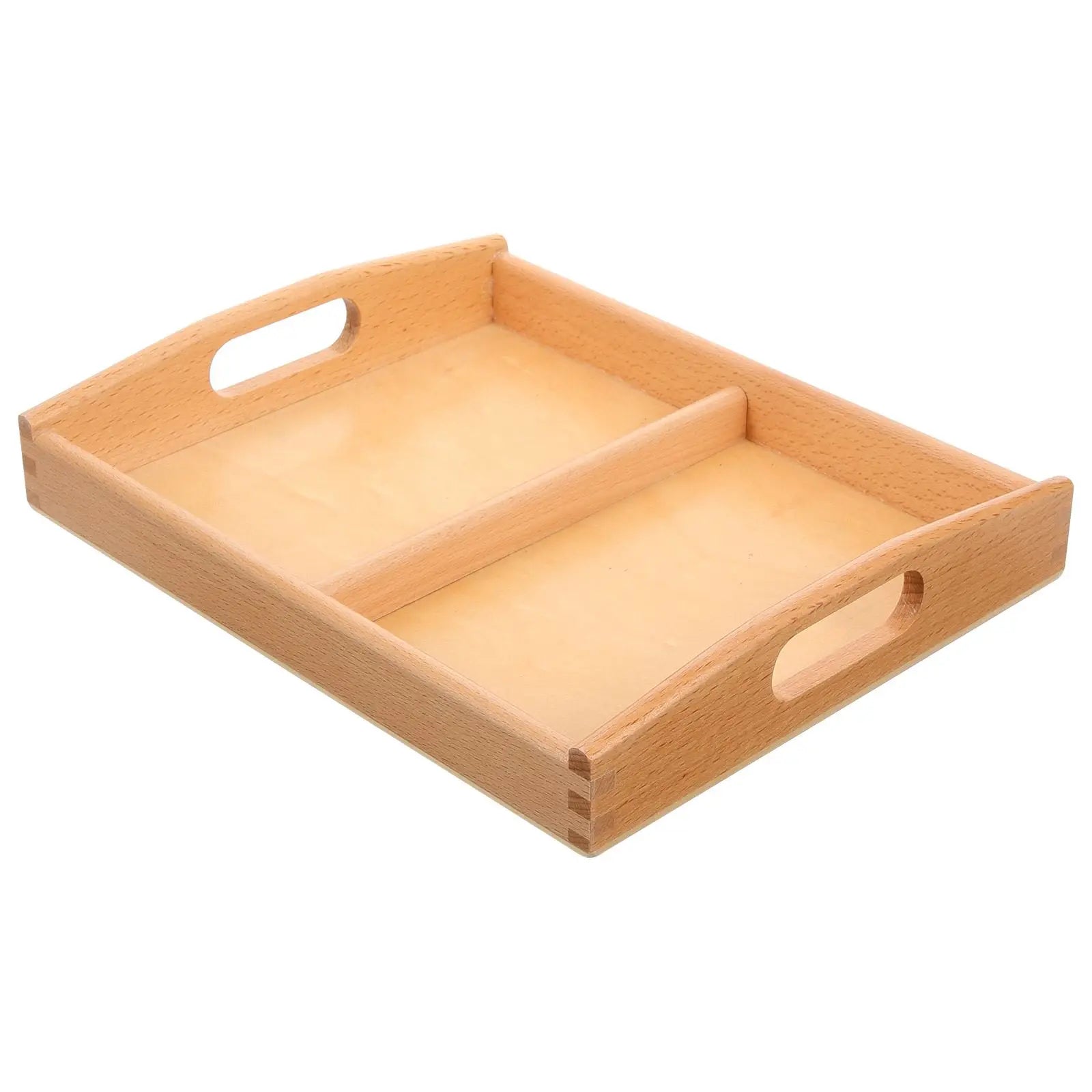 Two Handles Montessori Wooden Trays Storage Tray Toddler Breakfast Serving Wood Tray Sand Art Craft Bowls Plates Trays Baskets