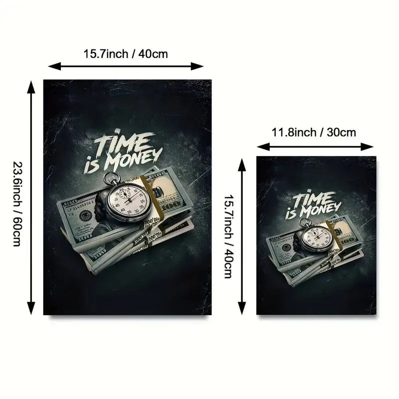 Time is Money Printed canvas painting - Wall art home decoration, suitable for home and office