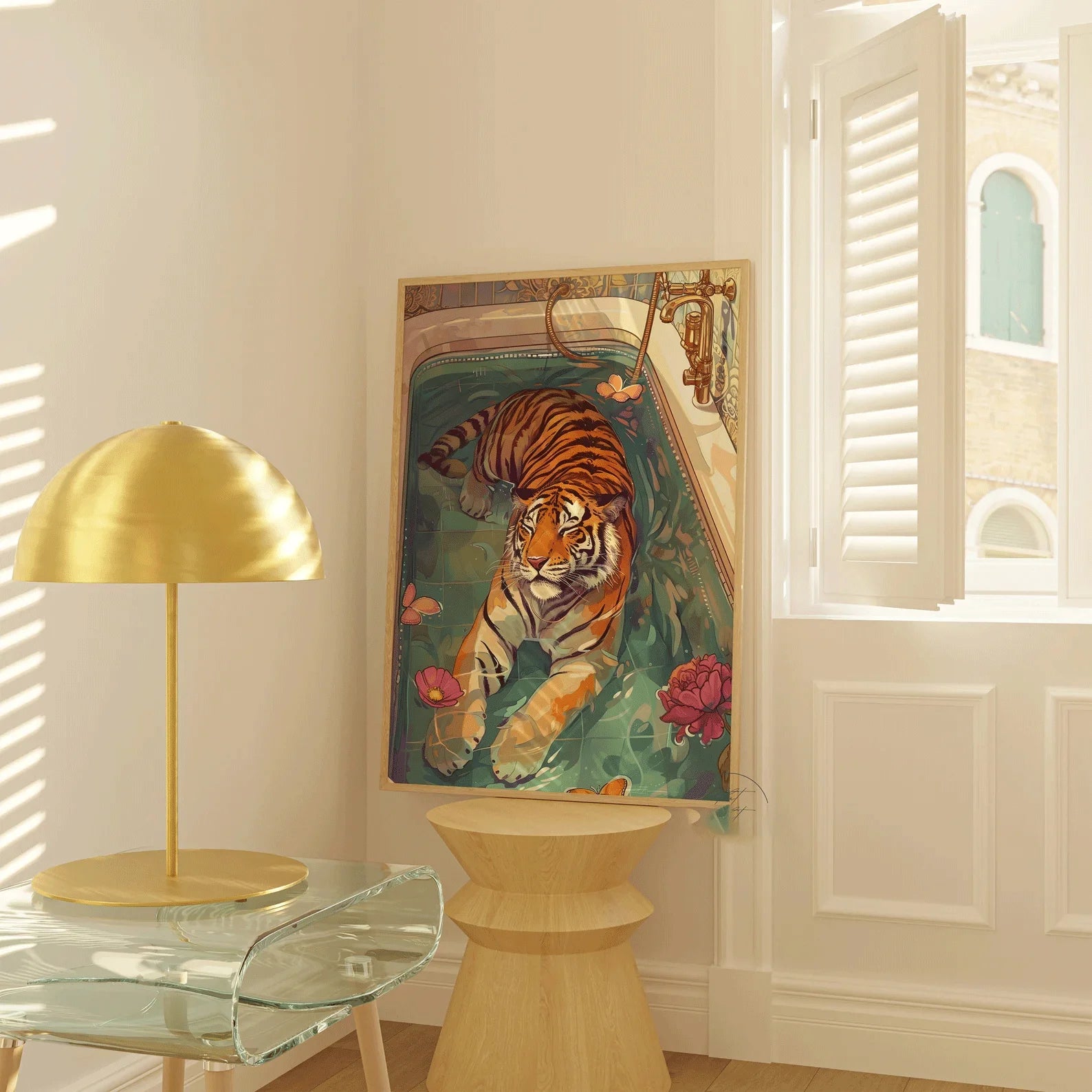 Maximalist wall art, Printable eclectic wall art, Feminist Wall Decor, Digital wall art, Colorful Poster, Trendy Tiger , Digital