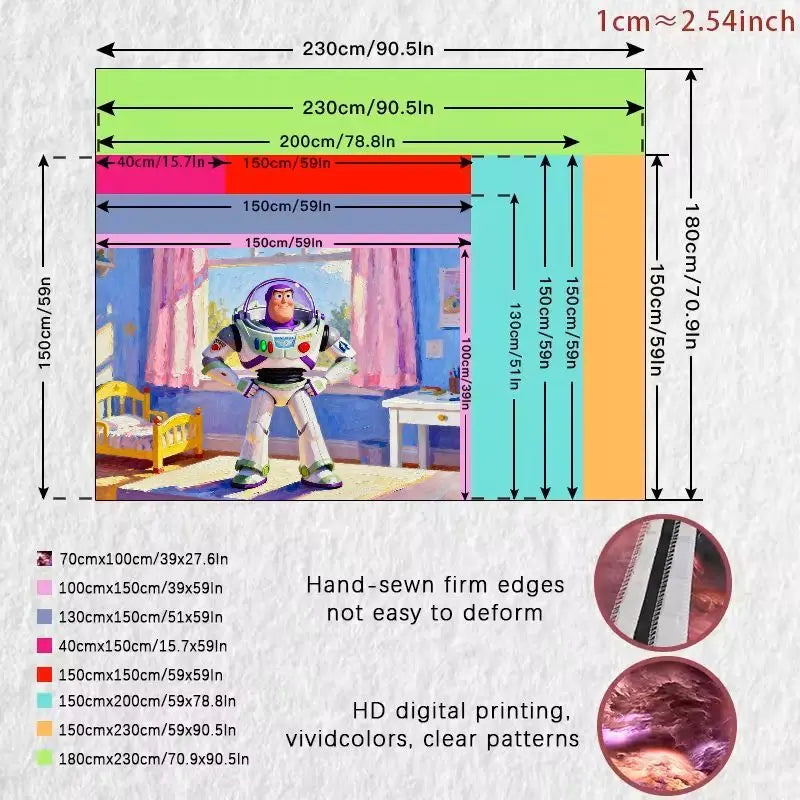 1PC Disney Pixar Toy Story Buzz Lightyear Modern Tapestry Kids Room Decor Aesthetic Polyester Wall Art for Fans Gift.