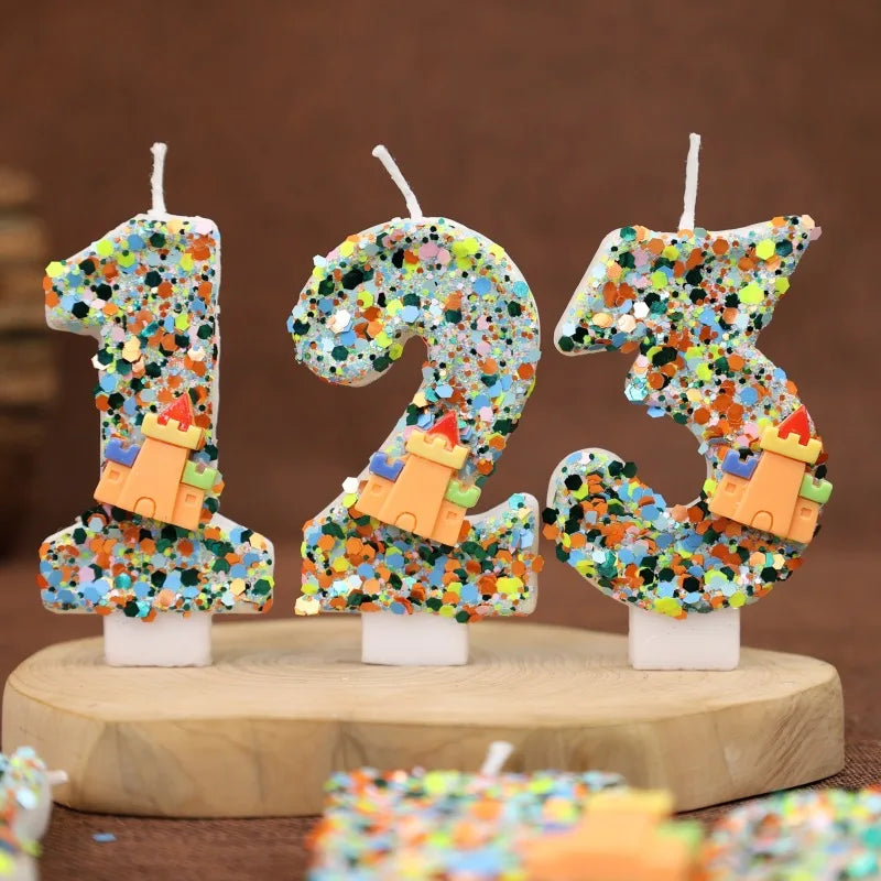 Candles for Birthday Cake Building Blocks Birthday Number Candle for Boy Birthday Cake Topper Supplies