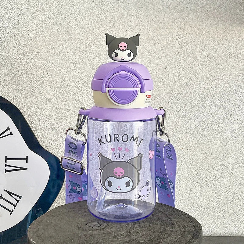 Sanrio Children's Summer Drink Water Bottle Girls Outdoors Portable Kettle Birthday Gift Cute Kulomi Food Grade Plastic Cup