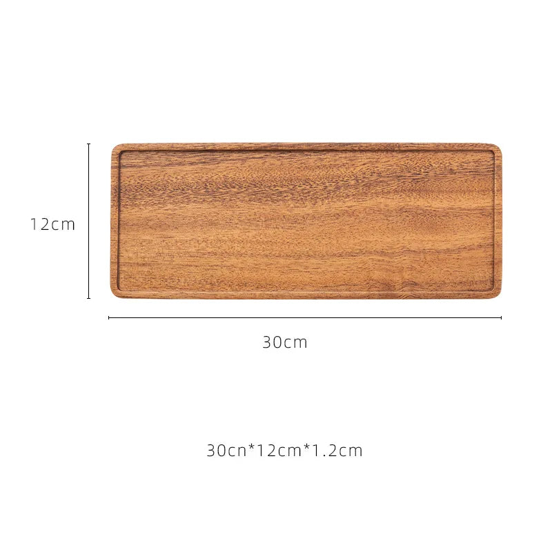 Natural Wooden Tray Rectangular Plate Fruit Snacks Food Storage Trays Hotel Home Serving Tray Decorate Supplies