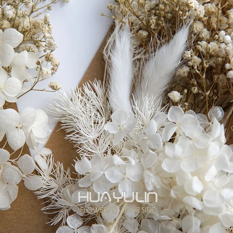 1 Pack Artificial Plants Dried Real Flowers Preserved Materials Epoxy Resin Candles DIY Floral Materials Hydrangea Set Flowers