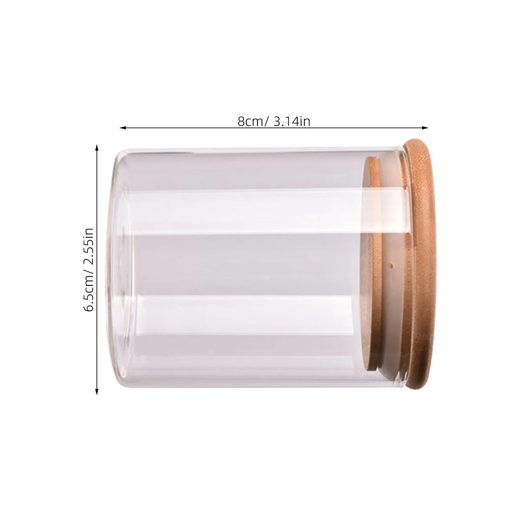 175Ml Clear Jar Airtight Bamboo Lid Silicone Seal Tea Coffee Sugar Salt Food Dry Goods Container Household Kitchen Organizer