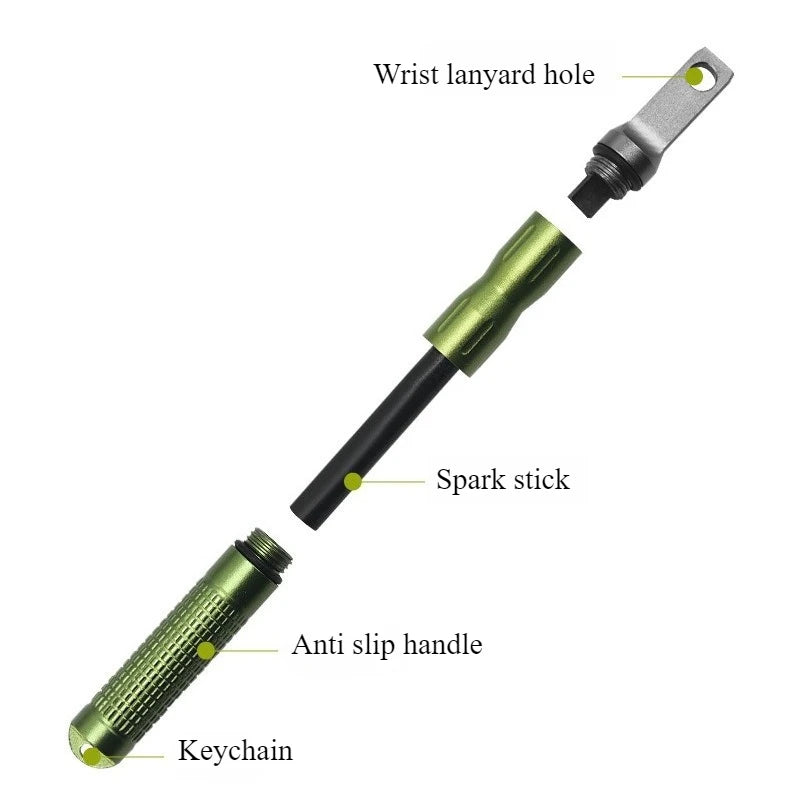 Portable Waterproof Flint Emergency Fire Starter Multifunctional Outdoor Camping Equipment Fire Rod Tool