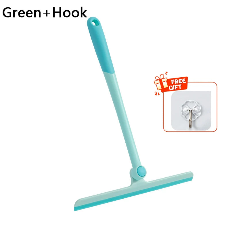 360 Degree Rotatable Shower Squeegee Glass Wiper Scraper Squeegee Cleaner With Silicone Holder Bathroom Mirror Scraper Cleaning