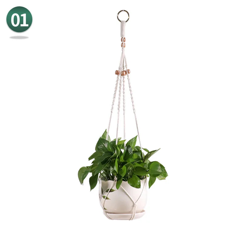 Handmade Macrame Plant Hanger Plant Hanger Flower Pot Planter Hanger Wall Decor Courtyard Garden Hanging Planter Hanging Basket