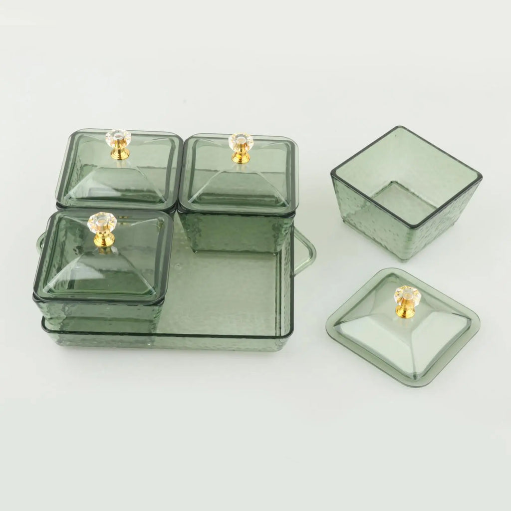 Appetizer Tray Divided Serving Container with Lid Food Storage Container Box Nordic Candy Serving Platter for Kitchen Cookies