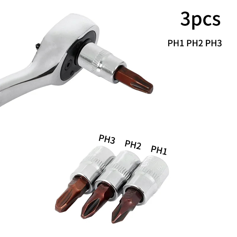 5 Pcs Torx Screwdriver Bits 1/4 Inch Drive Socket Head Tools T15 T20 T25 T30 T40 Socket Wrench Adapter Hand Tools