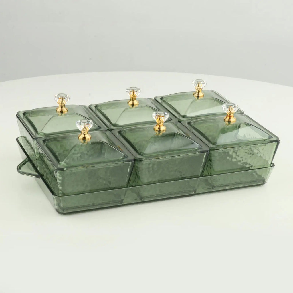 Appetizer Tray Divided Serving Container with Lid Food Storage Container Box Nordic Candy Serving Platter for Kitchen Cookies