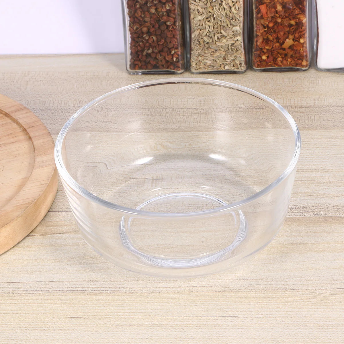 1pc Inch Glass Clear Glass Bowl Salad Dessert Serving Bowl For Fruit Chips Snacks Hot Food Party Catering Use