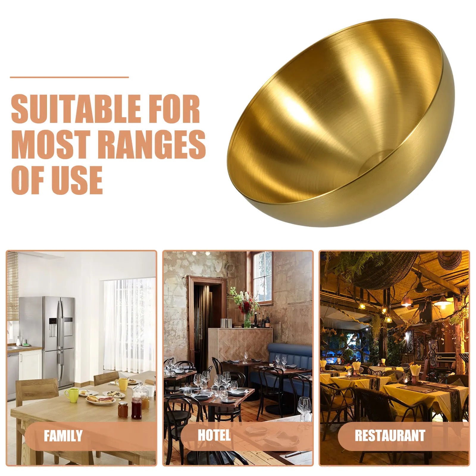 Large Stainless Steel Mixing Bowl Salad Bowl Kitchen Food Basin For Home Hotel Restaurant Use Kitchen Round Basin