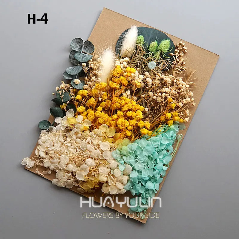 1 Pack Artificial Plants Dried Real Flowers Preserved Materials Epoxy Resin Candles DIY Floral Materials Hydrangea Set Flowers