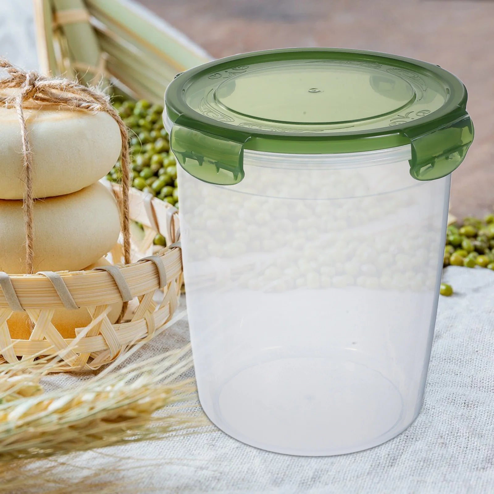 2Pcs Airtight Grain Storage Containers Plastic Sealed Jars Kitchen Food Storage Organizer Canisters Food Container