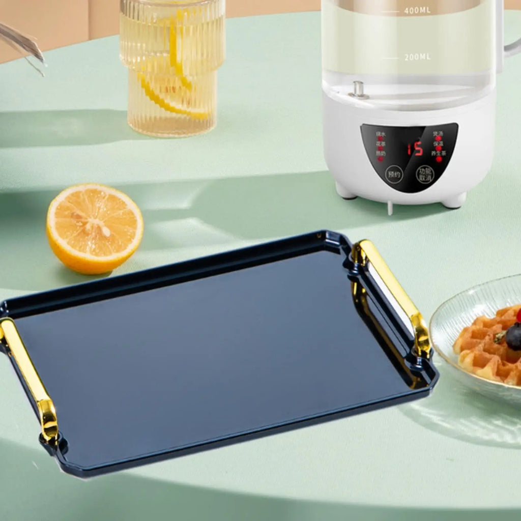 Rectangular Serving Tray with Handle Cosmetic Jewelry Dish Bathroom Decorative Tray Table Storage Organizer for Home Hotel