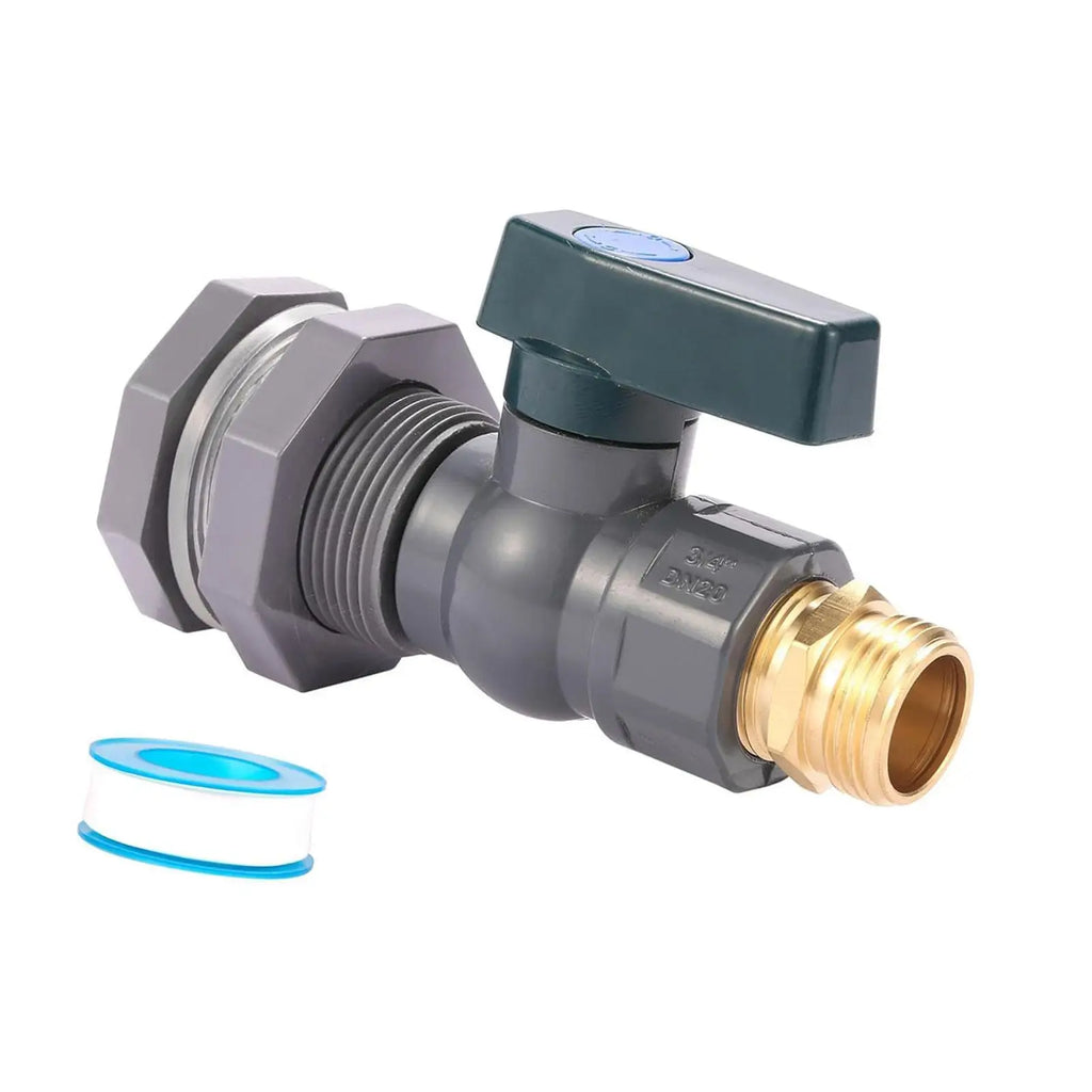 Water Barrel PVC Garden Diverter Kit Garden Faucet Kit 3/4" PVC Bulkhead Fitting