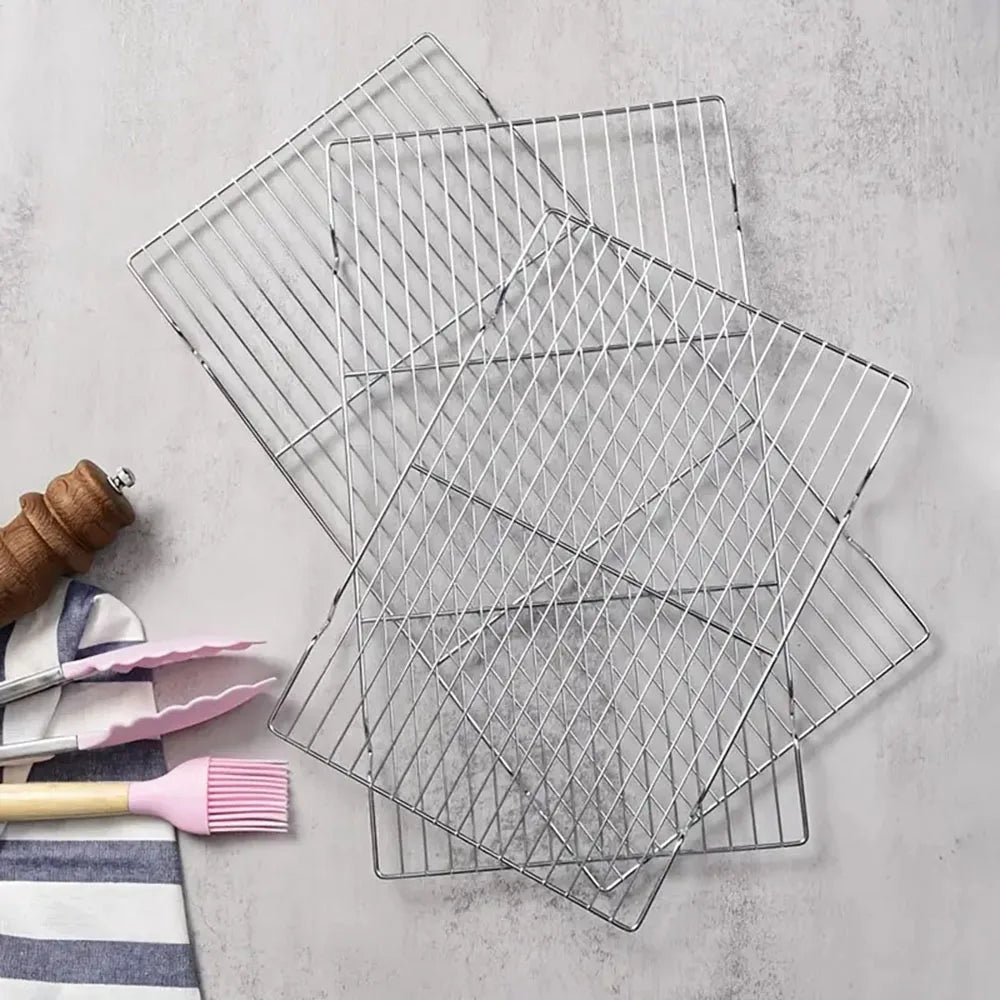 Stainless Steel Barbecue Mesh Mat Reusable Heat Resistance BBQ Baking Net Pad Kitchen Cooking Stove Stand Liner Accessories Tool