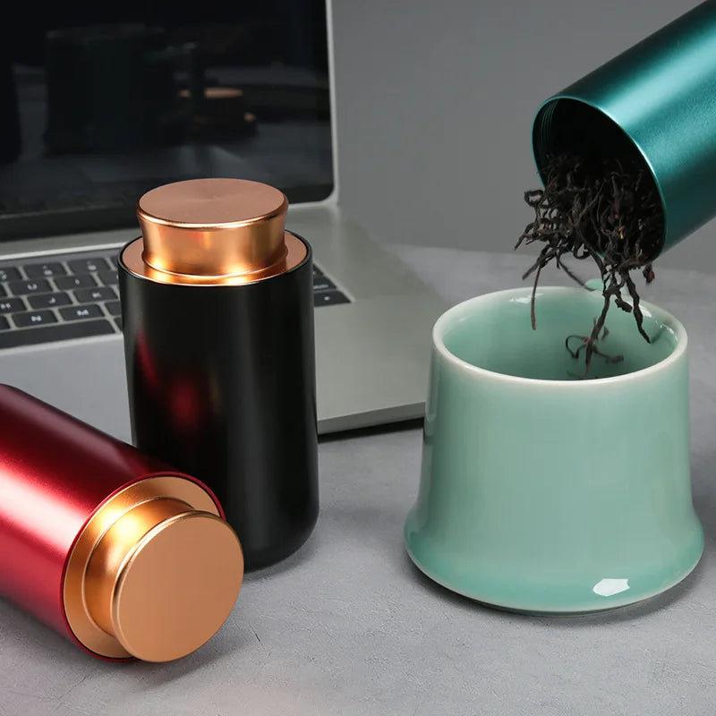 Airtight Jar - Safe Proof Durable Multi-Use Portable Metal Spice Jar Container Waterproof Aluminum Screw-top Lid Lock Odor Case