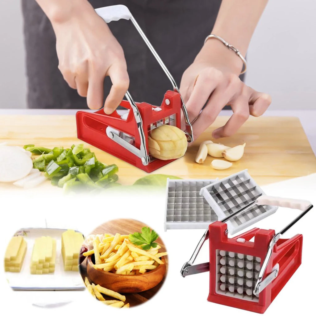 French Fry Potato Cutter, 3-in-1 Kitchen Peeler Set - Plastic & Stainless Steel