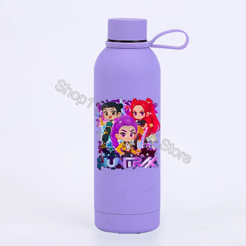 K Pop Demon Huntersd Water Bottles Kawaii Cartoon Thermos Bottle Kids Winter Outdoor Sports Water Cup Children Christmas Gifts