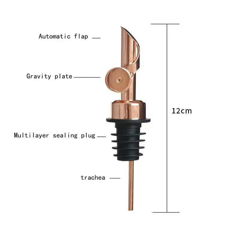 1PC Oil Bottle Stopper Cap DispenserStainless Steel Automatic Open Cap Pour Nozzle Sprayer Leak-Proof Wine Spout Kitchen Tool