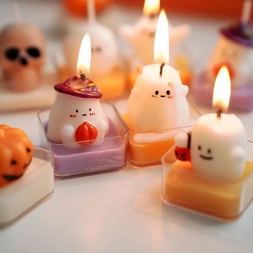 Halloween Aromatherapy Candles Ghost Scented  New Styling Props Ornament Small Tea Wax Indoor French Holiday Souvenir