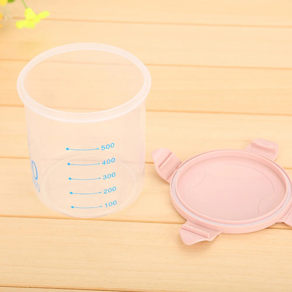 Airtight 800ml Pink Food Storage Container Leakproof for Cereal Flour Sugar Rice Snacks Transparent Polypropylene
