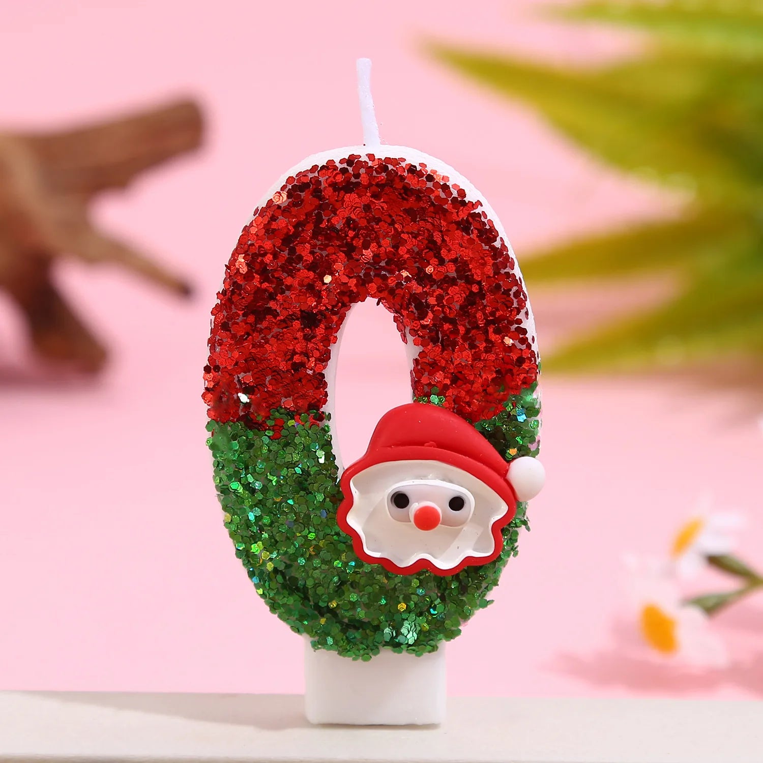 Santa Claus Birthday Candle Decoration Party Cake Candle Atmosphere Photo Christmas Mixed Color Sequin Decoration
