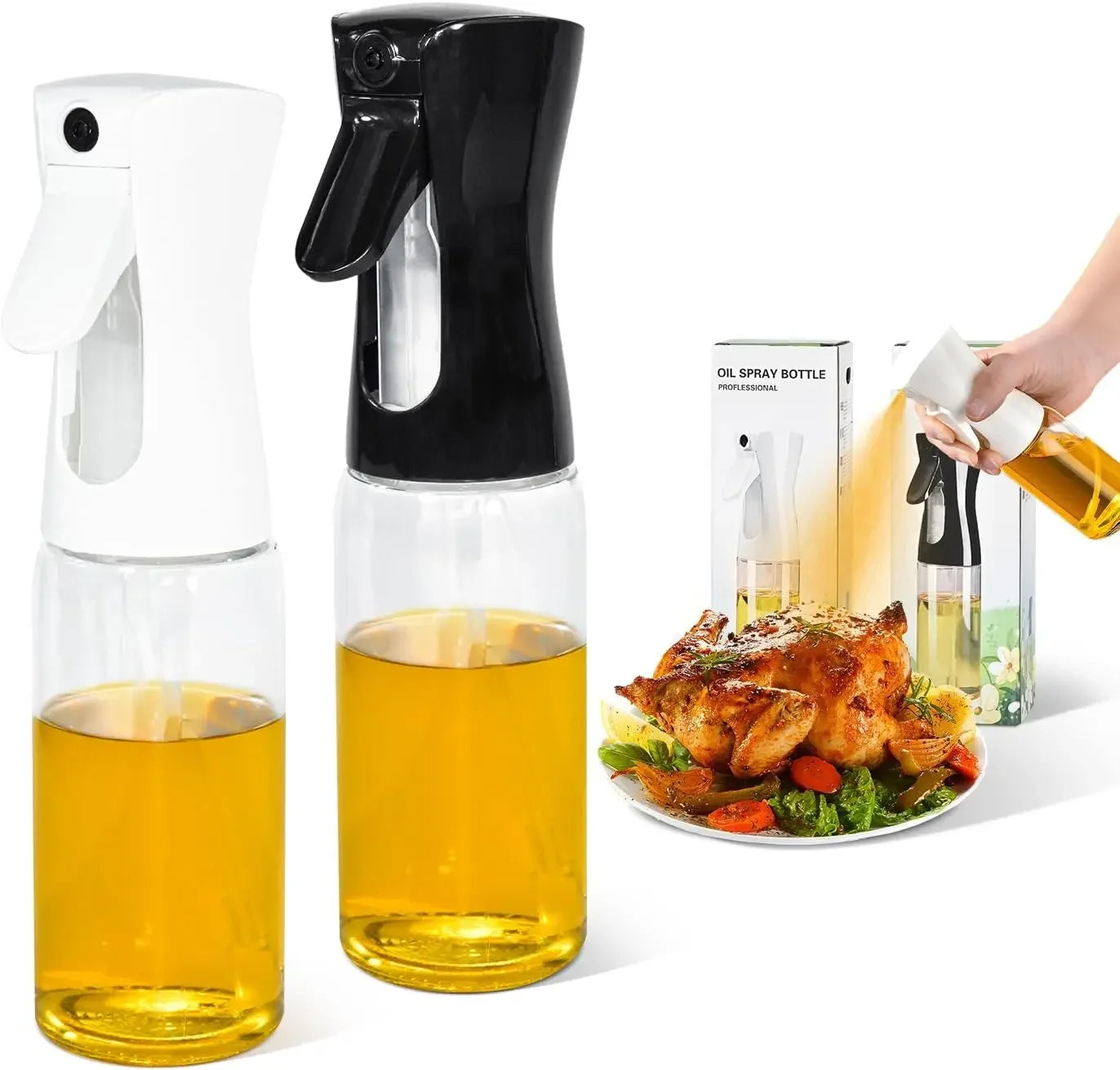 200ml 300ml 500ml Oil Spray Bottle Kitchen Cooking Olive Oil Dispenser Camping BBQ Baking Vinegar Soy Sauce Sprayer Containers