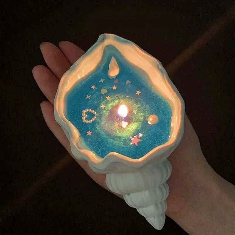 Creative Starfish Sea Shell Aromatherapy Candle Handmade Scented Candle Whirlpool Design for Relaxing Atmosphere