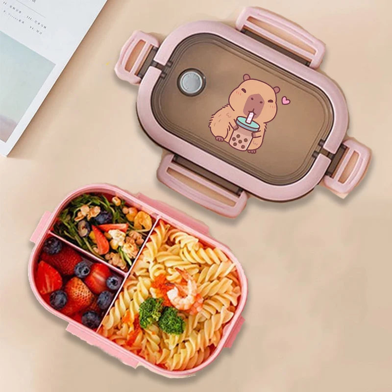 Capybara Bento Lunch Box Anime Animals Print Food Storage Containers Kids School Picnic Lunchbox Boys Girls Office Dinner Cases