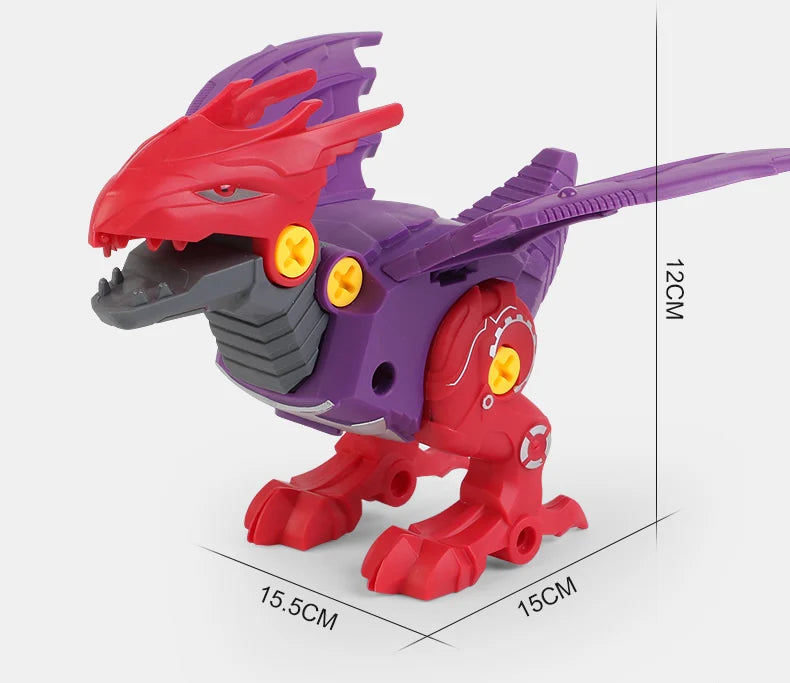 Assembly Take Apart Dinosaur Screw Plastic Brick DIY Construction Set Building Blocks Disassembly Robot Model Screwdriver Toys