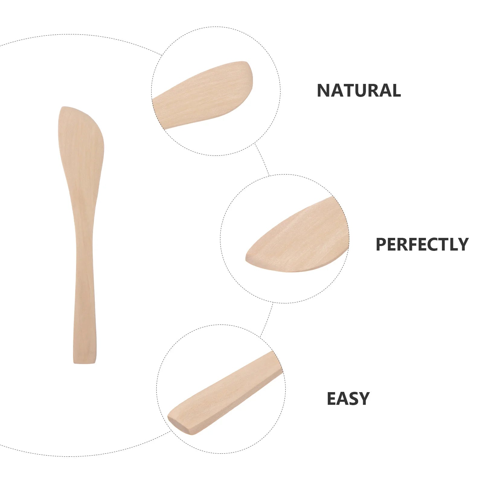 20Pcs Wooden Dumpling Filling Spoons Natural Eco-Friendly Kitchen Tools Dough Cutter Butter Jam Spreader Mask Applicator