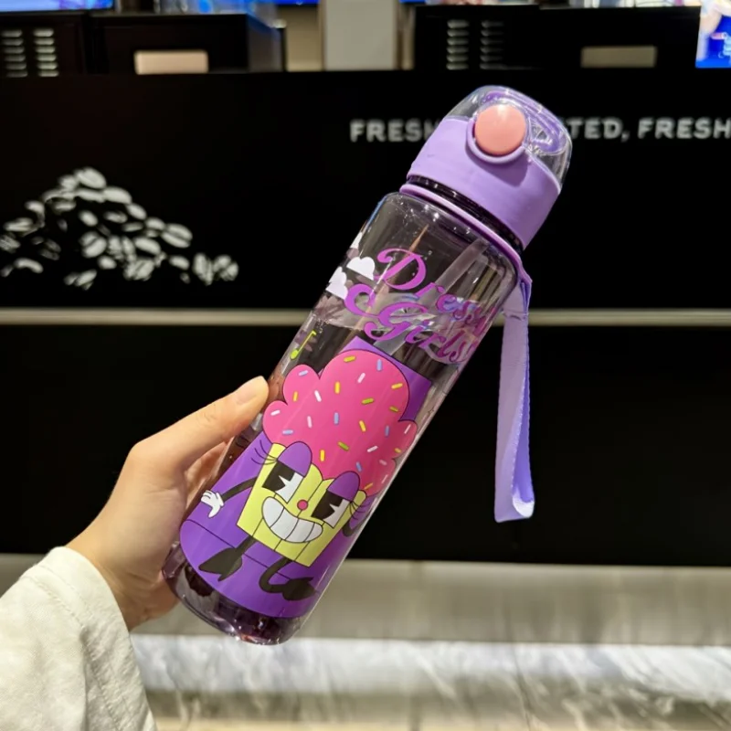 700ML Cartoon Water Bottle Kids With Straw Leakproof Portable Drinkware For School Travel Children Gift， Perfect for Holidays