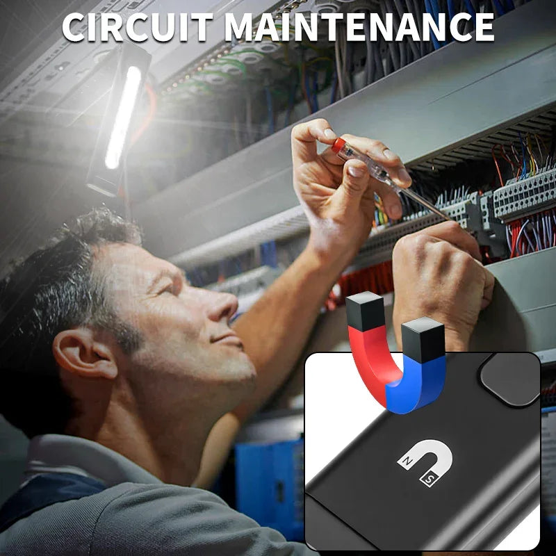 Mini LED Flashlight USB-C Rechargeable with Ruler, Multi-Source Lighting, Hidden Screwdriver Tool Kit, Magnetic Work Light