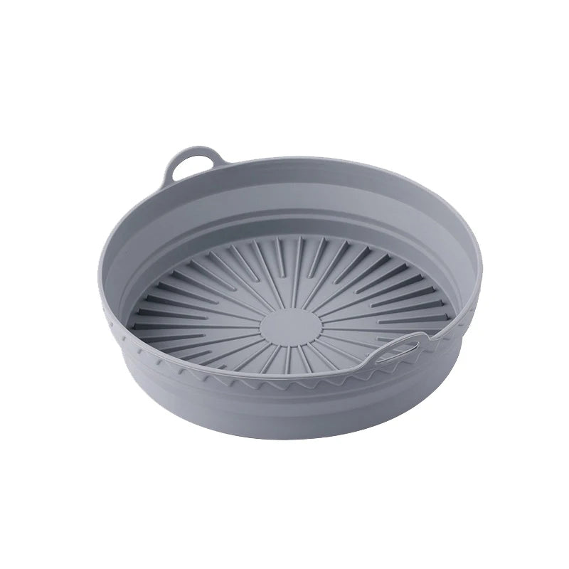 1Pcs Silicone Air Fryer Oven Baking Tray Pizza Fried Chicken Basket Pad Air-fryer Pot Food Plate Reusable Airfryer Pan Liner