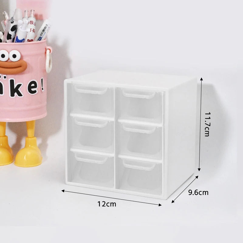 Multi-layer Desktop Storage Box Large Capacity Dustproof Organizing Box Multifunctional Transparent Six Grid Drawer Storage Box