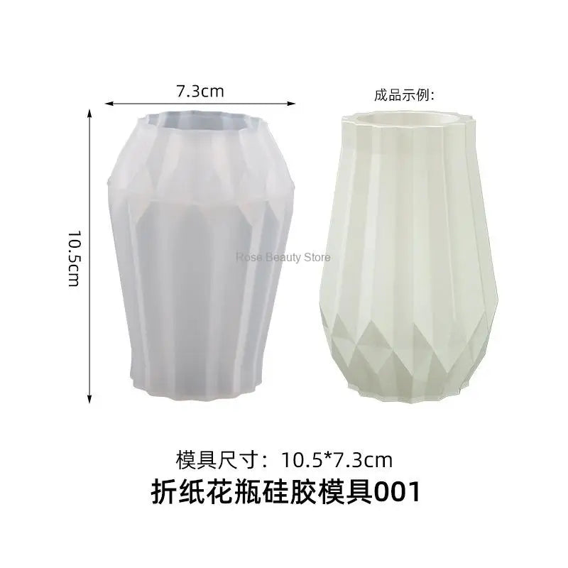 DIY Flower Pot Silicone Molds Cement Concrete Plaster Candle Jar Box Pottery Mould Handmade Planter Gardening Decor Clay Molds