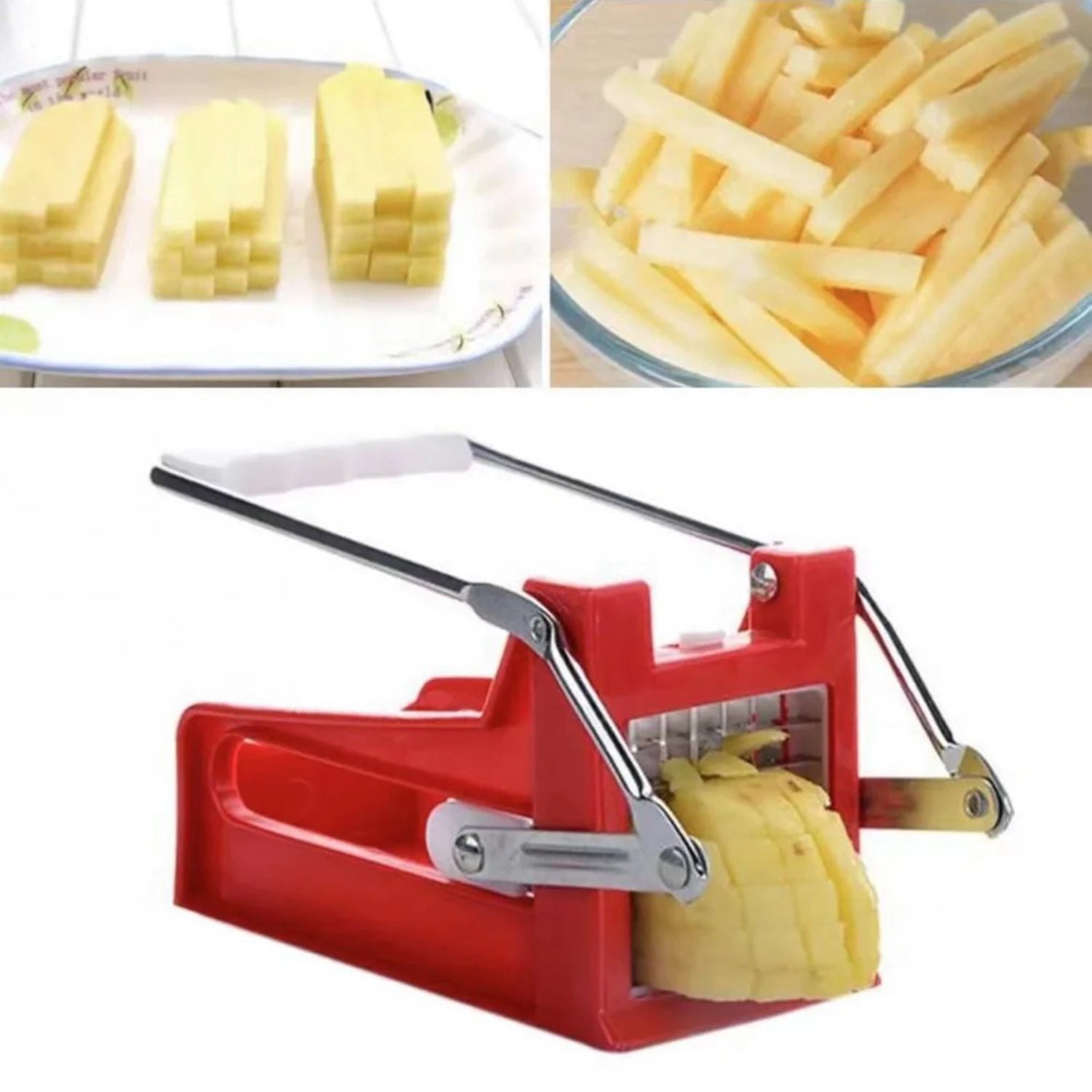 French Fry Potato Cutter, 3-in-1 Kitchen Peeler Set - Plastic & Stainless Steel