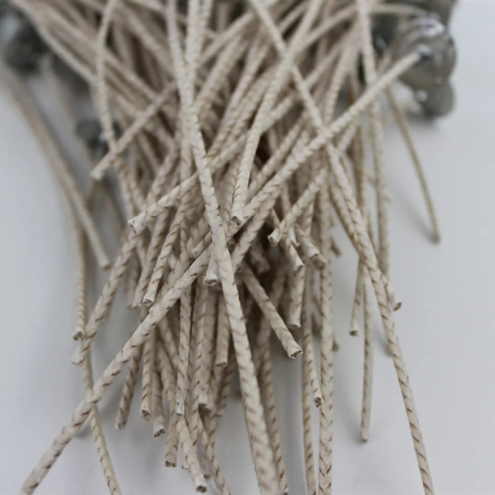 100Pcs Wick With Tabs Wicks Diy Set Soy Wax Pre Waxed Bases Centering Device Making Kit Home Garden Sewing