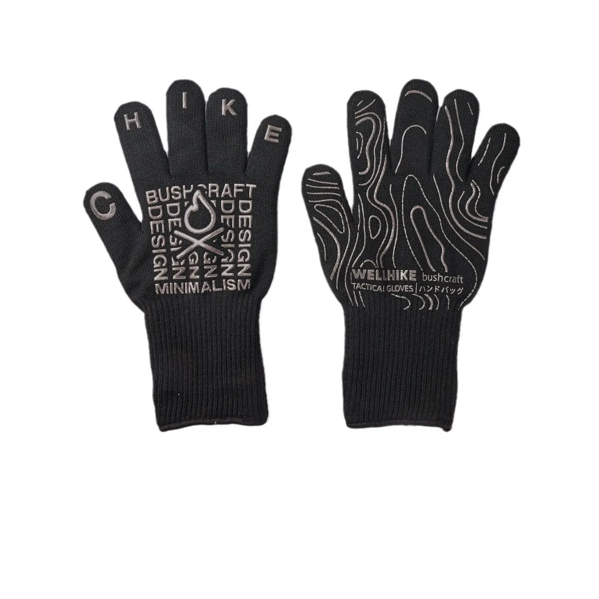 Heat-Resistant & Flame Retardant Camping Gloves,for Grilling, Baking, Barbecue Silicone Knitted Oven Mitts,Kitchen BBQ Gloves