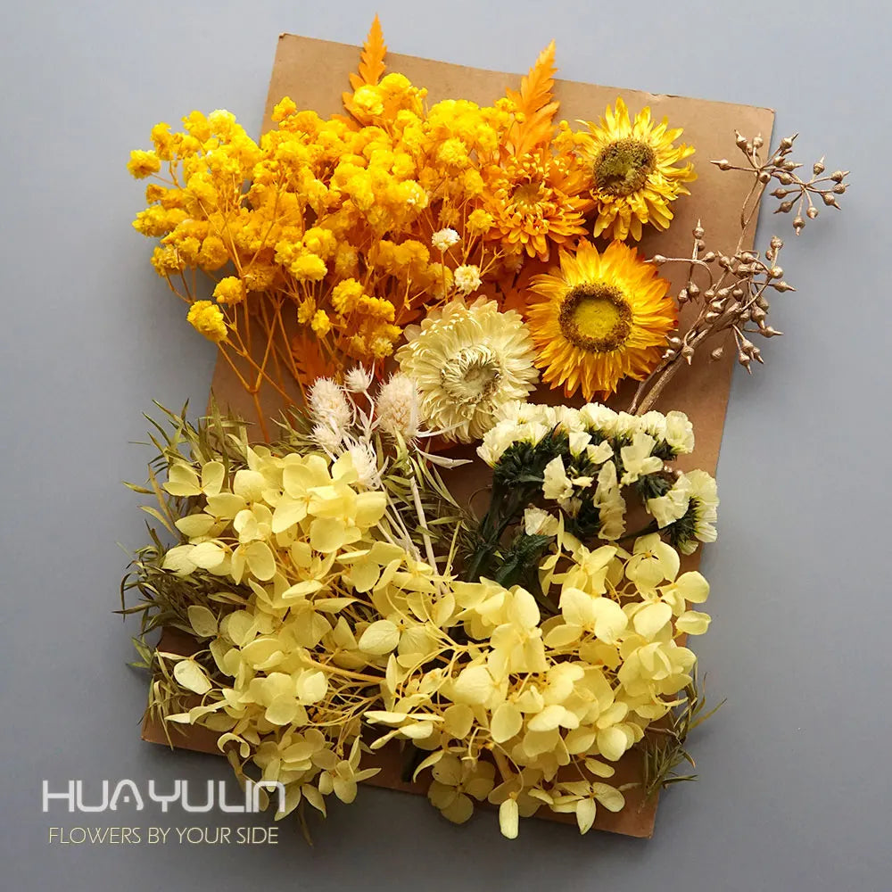 1 Pack Artificial Plants Dried Real Flowers Preserved Materials Epoxy Resin Candles DIY Floral Materials Hydrangea Set Flowers