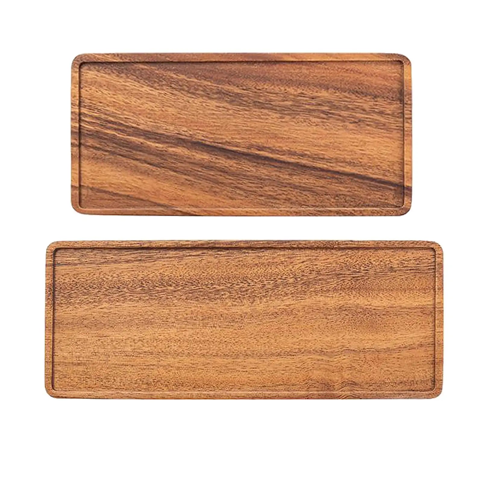 Walnut Rustic Large Serving Tray Rectangle Breakfast Drink Coffee Tea Party